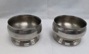 2 Stieff Pewter Bowls CW98-21 Williamsburg Restoration Style Vtg Heritage